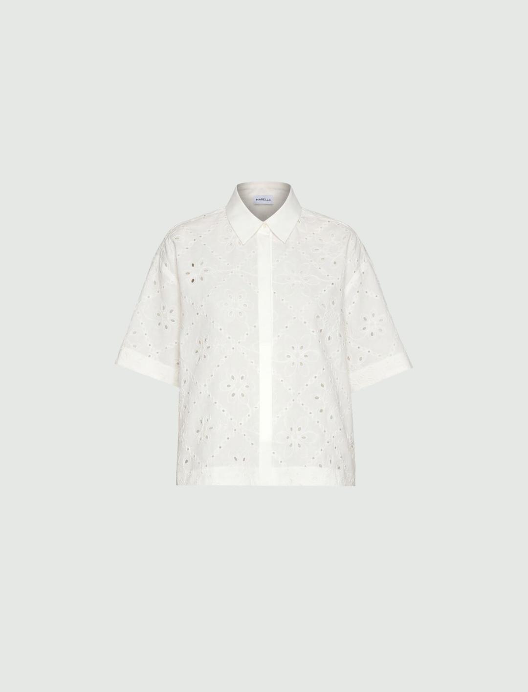 Camicia boxy in mussola ricamata | Marella Camicia boxy in mussola ricamata - 1 | Marella