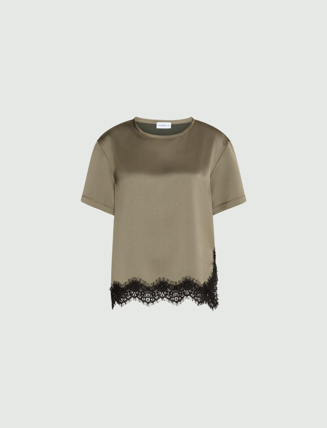 T-shirt in raso con pizzo | Marella T-shirt in raso con pizzo - 1 | Marella
