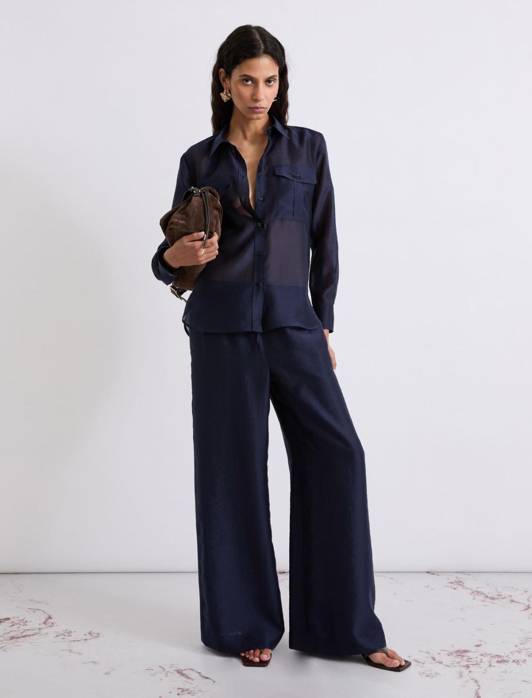 Pantalone wide leg in organza | Marella Pantalone wide leg in organza - 2 | Marella