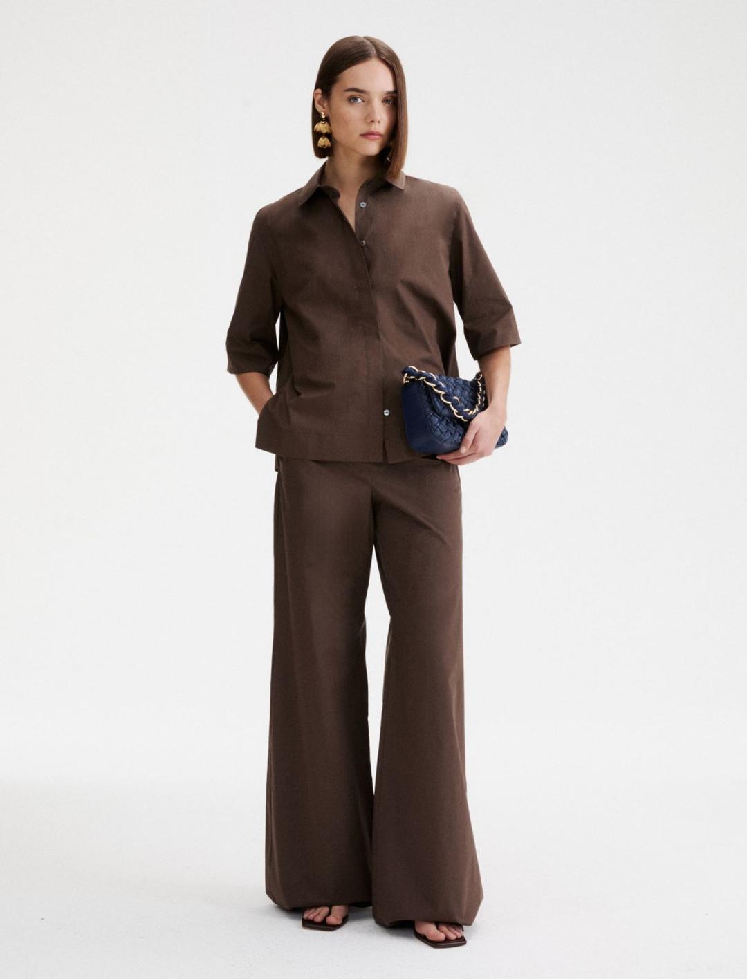 Pantalone wide leg in popeline | Marella Pantalone wide leg in popeline - 2 | Marella