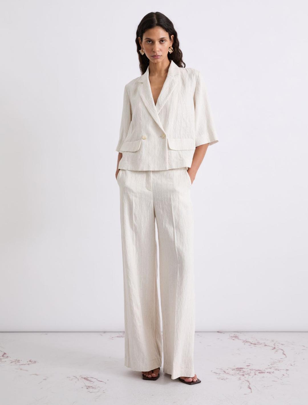 Blazer doppiopetto in lino e viscosa | Marella Blazer doppiopetto in lino e viscosa - 2 | Marella