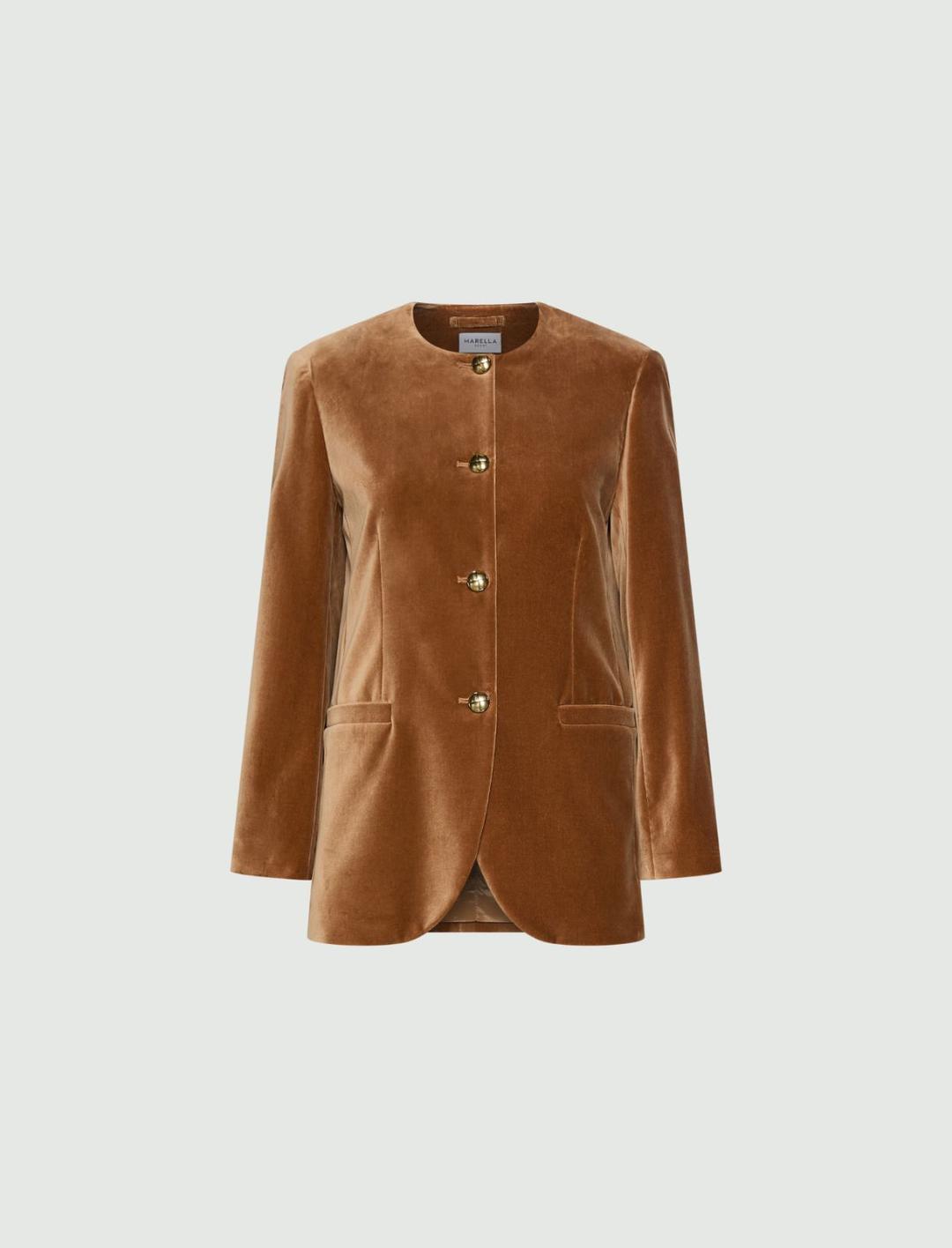 Blazer dritto in velluto stretch | Marella Blazer dritto in velluto stretch - 1 | Marella