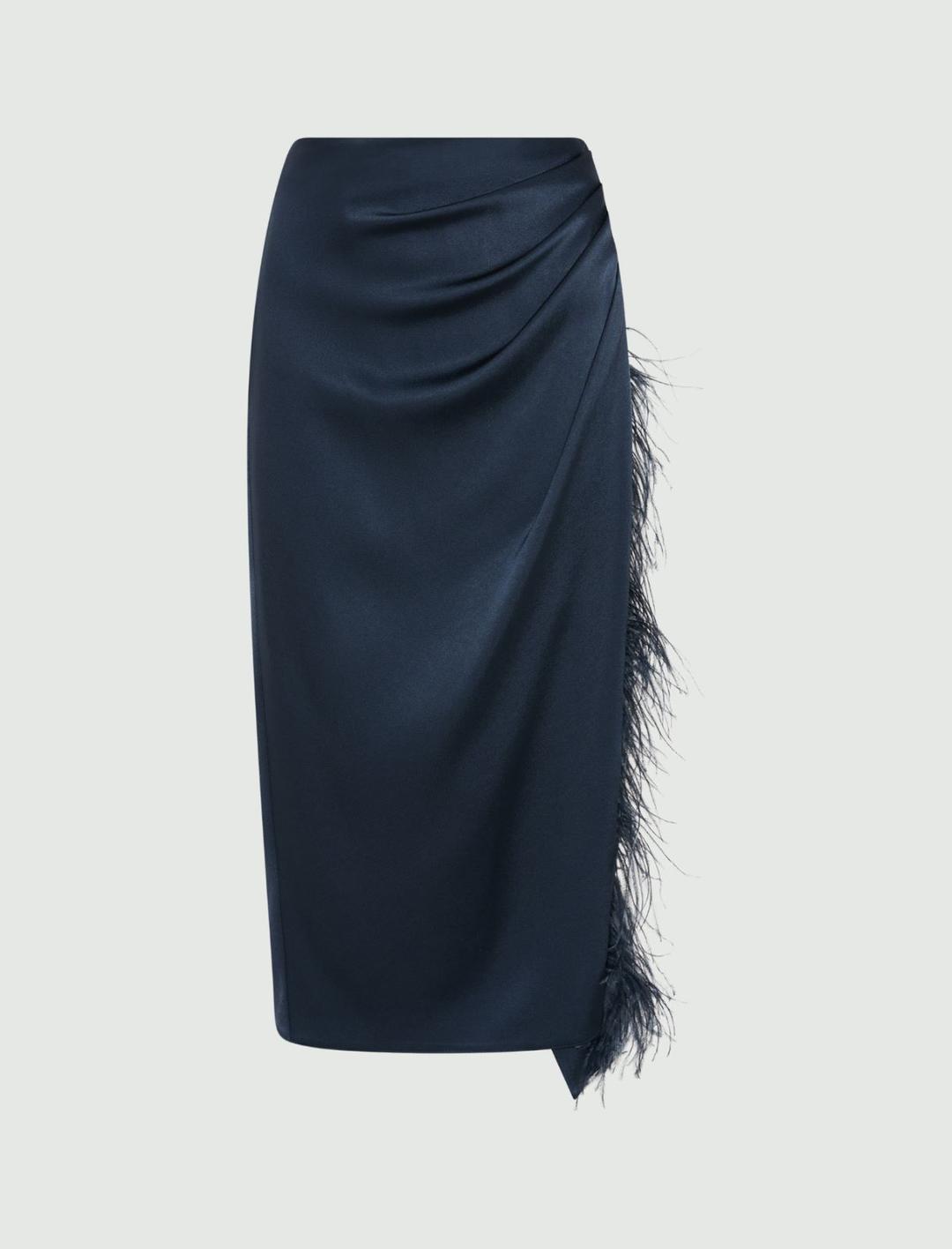 Gonna a tubino in satin con piume | Marella Gonna a tubino in satin con piume - 1 | Marella