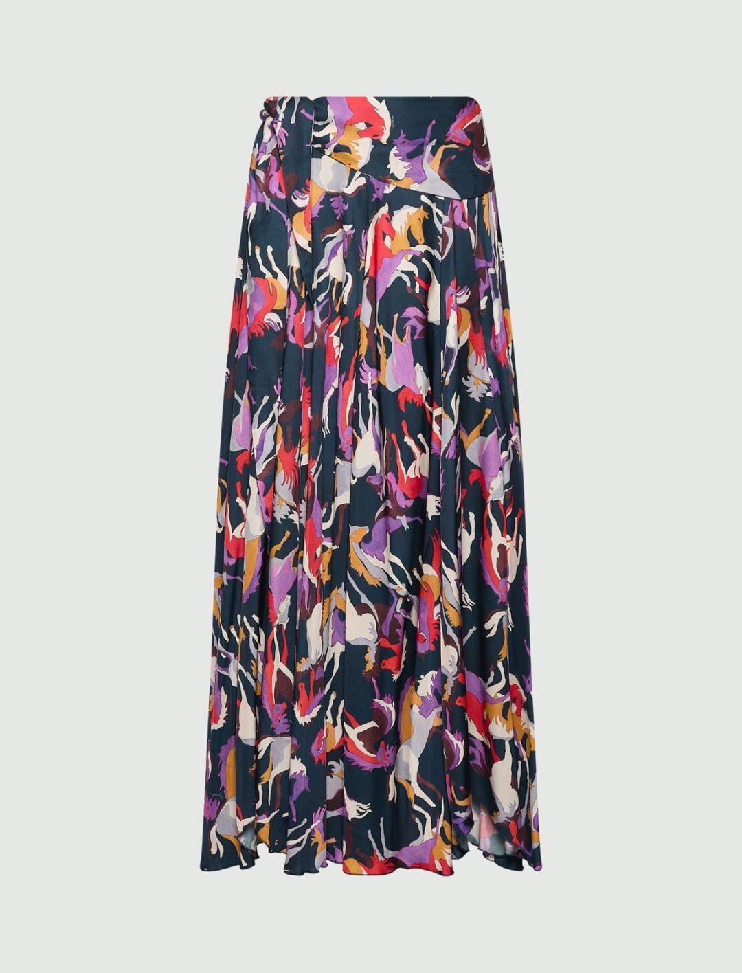 Gonna svasata in twill stampato | Marella Gonna svasata in twill stampato - 1 | Marella