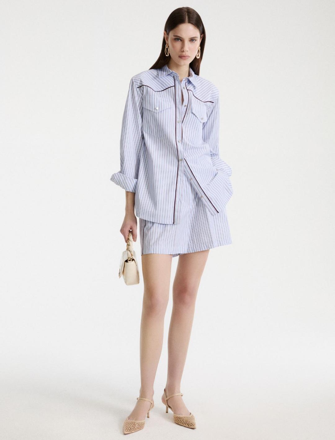 Camicia in popeline con tasche applicate | Marella Camicia in popeline con tasche applicate - 2 | Marella