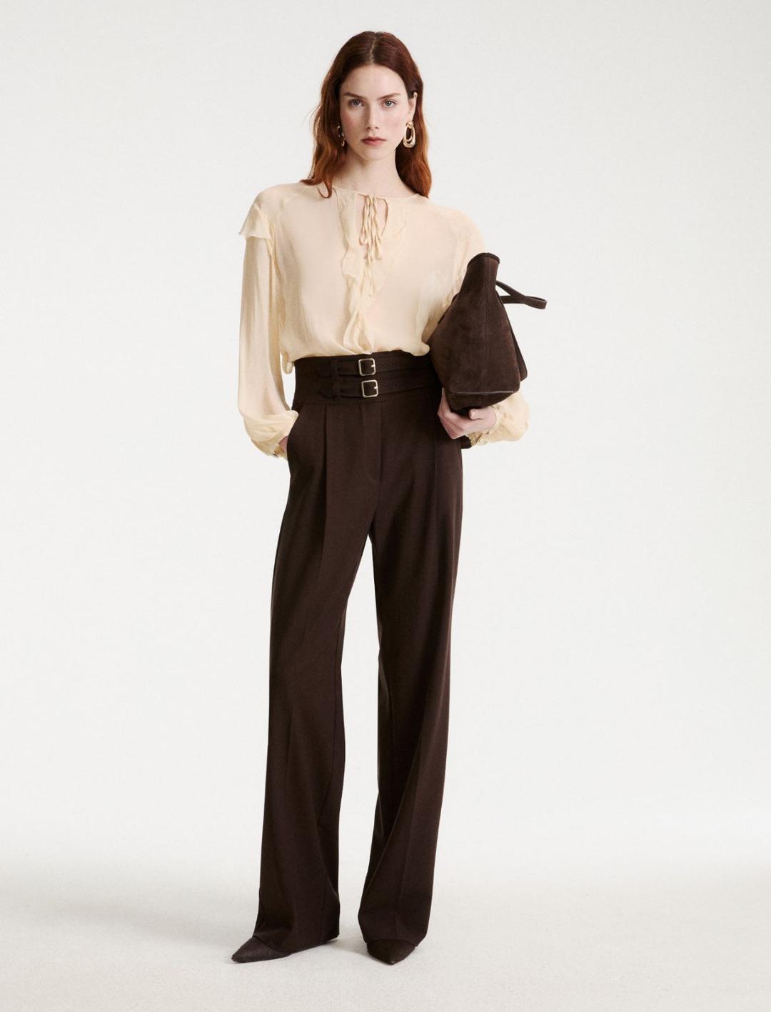 Pantalone a vita alta con cinturini | Marella Pantalone a vita alta con cinturini - 2 | Marella