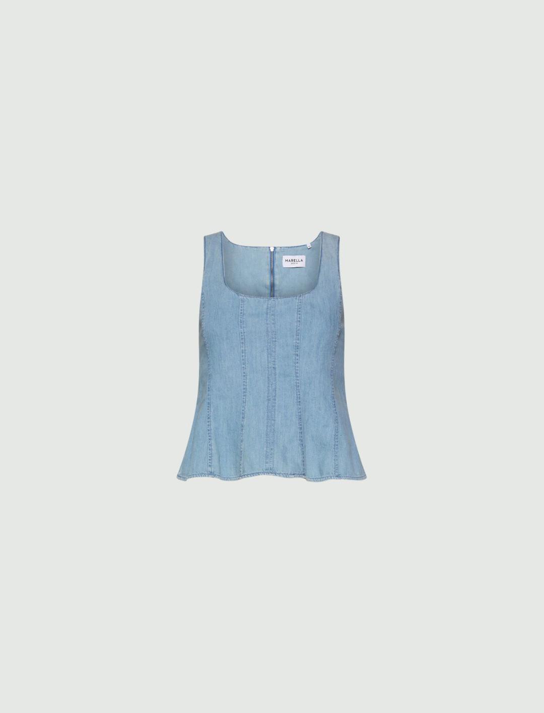 Top sagomato in denim | Marella Top sagomato in denim - 1 | Marella