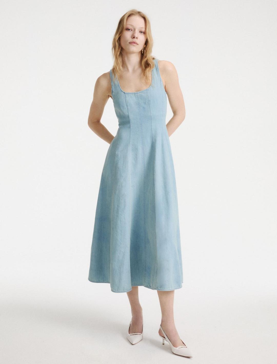 Abito sagomato in denim fluido | Marella Abito sagomato in denim fluido - 2 | Marella