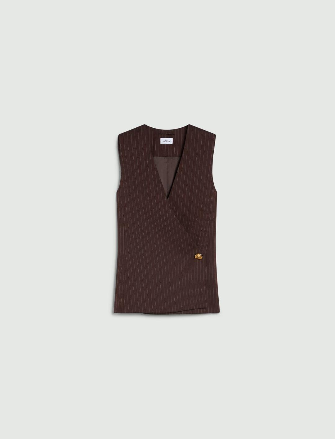 Gilet in saglia gessata e unita | Marella Gilet in saglia gessata e unita - 1 | Marella