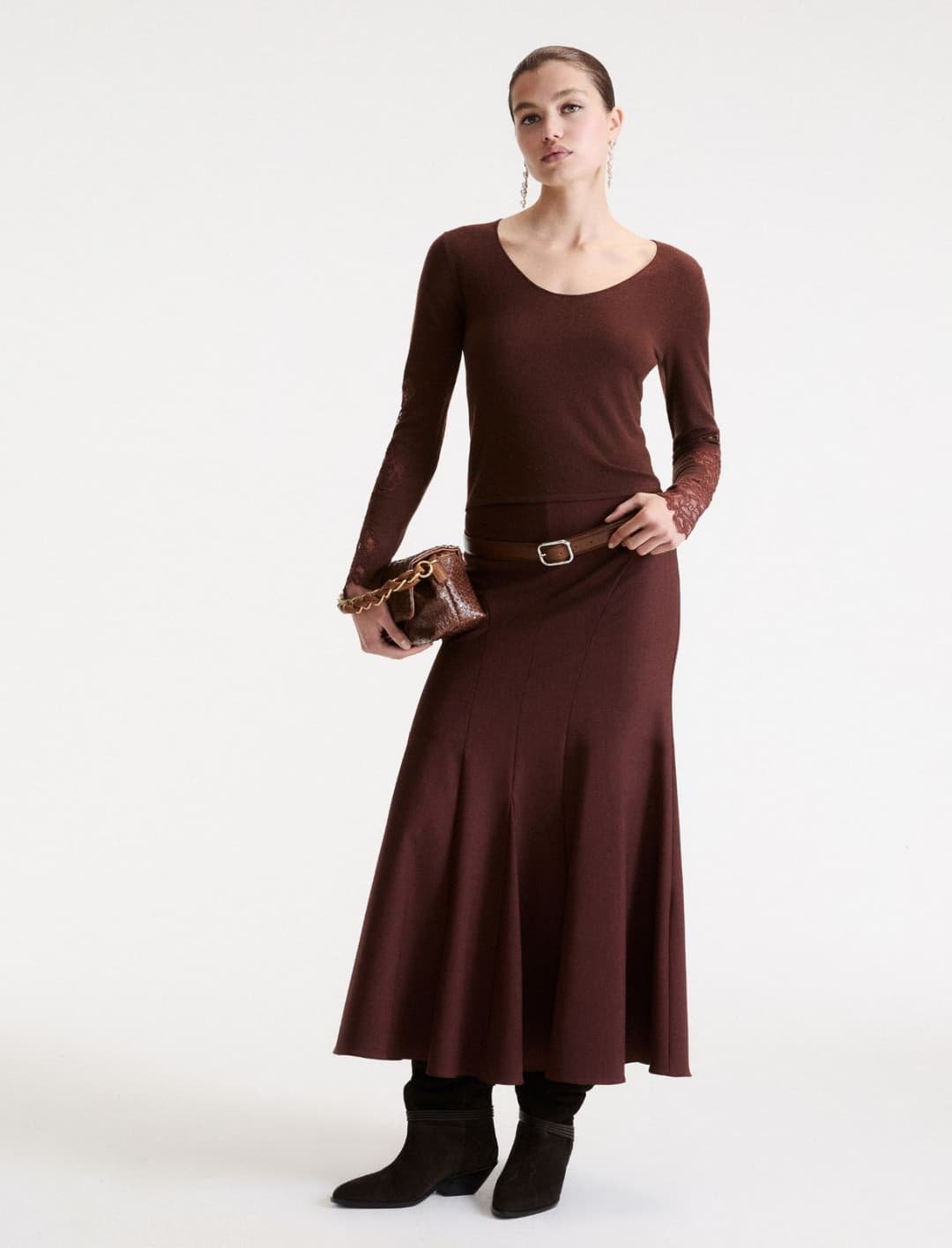 Maglia aderente con intarsio in pizzo | Marella Maglia aderente con intarsio in pizzo - 2 | Marella