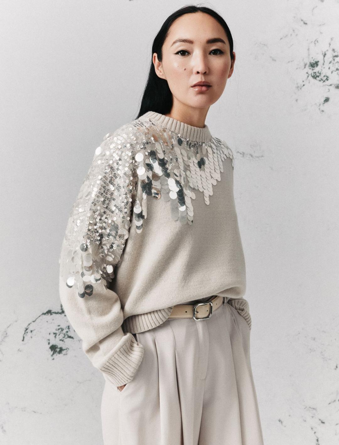 Maglia in pura lana con paillette | Marella Maglia in pura lana con paillette - 2 | Marella