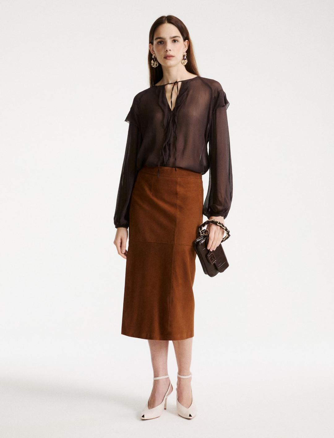 Gonna a tubino in suede | Marella Gonna a tubino in suede - 2 | Marella
