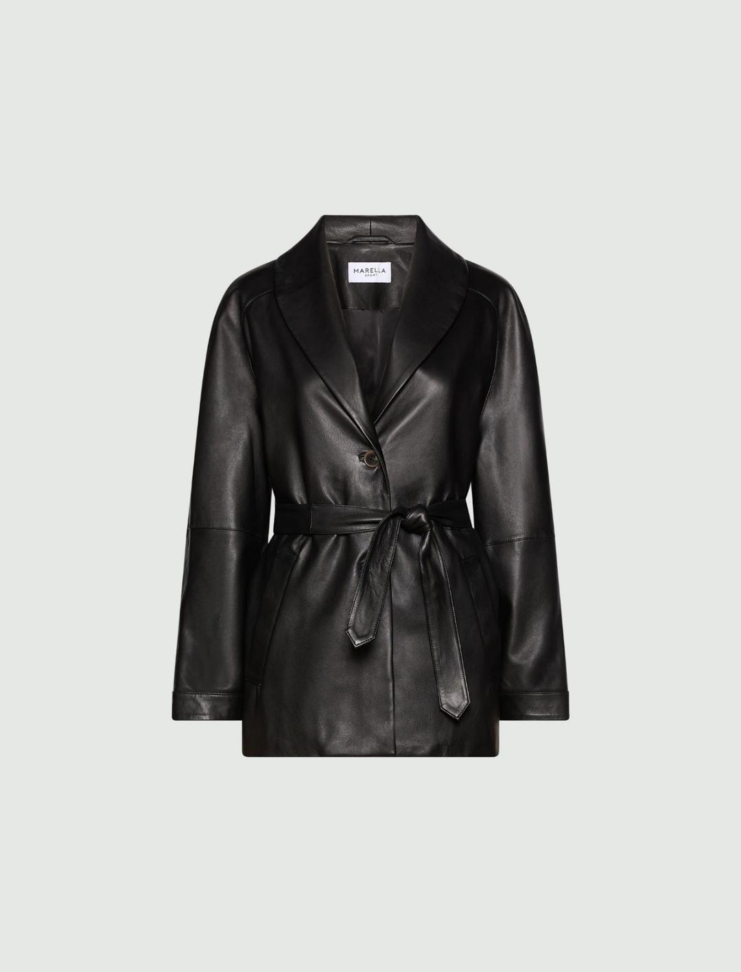 Giacca in pelle con cintura | Marella Giacca in pelle con cintura - 1 | Marella