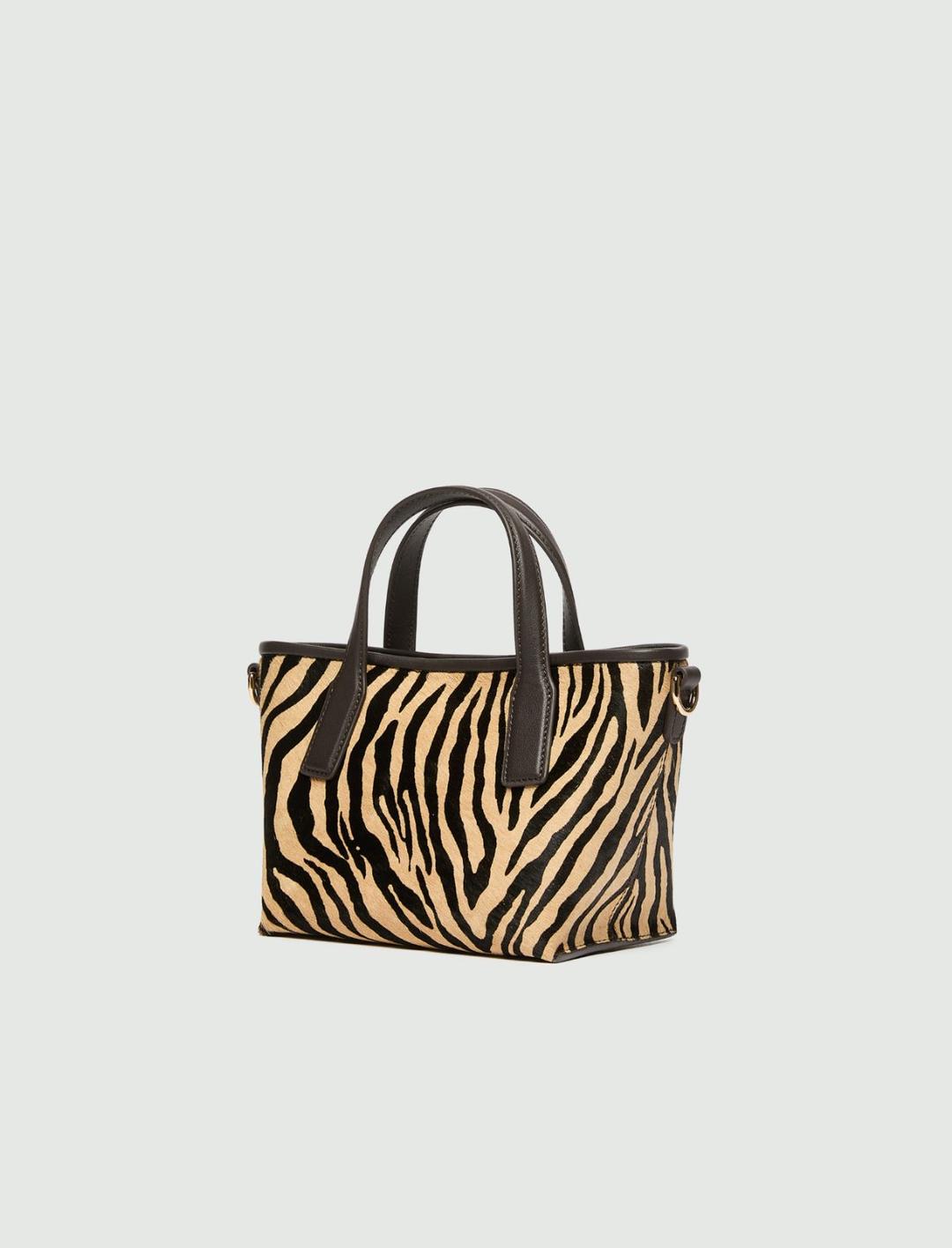 Shopper piccola in pelle zebrata | Marella Shopper piccola in pelle zebrata - 2 | Marella