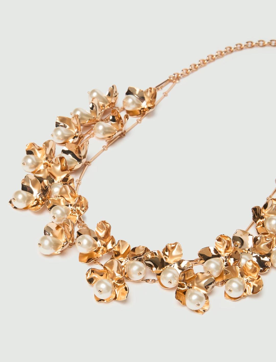 Collana in metallo con boccioli e perle | Marella Collana in metallo con boccioli e perle - 2 | Marella