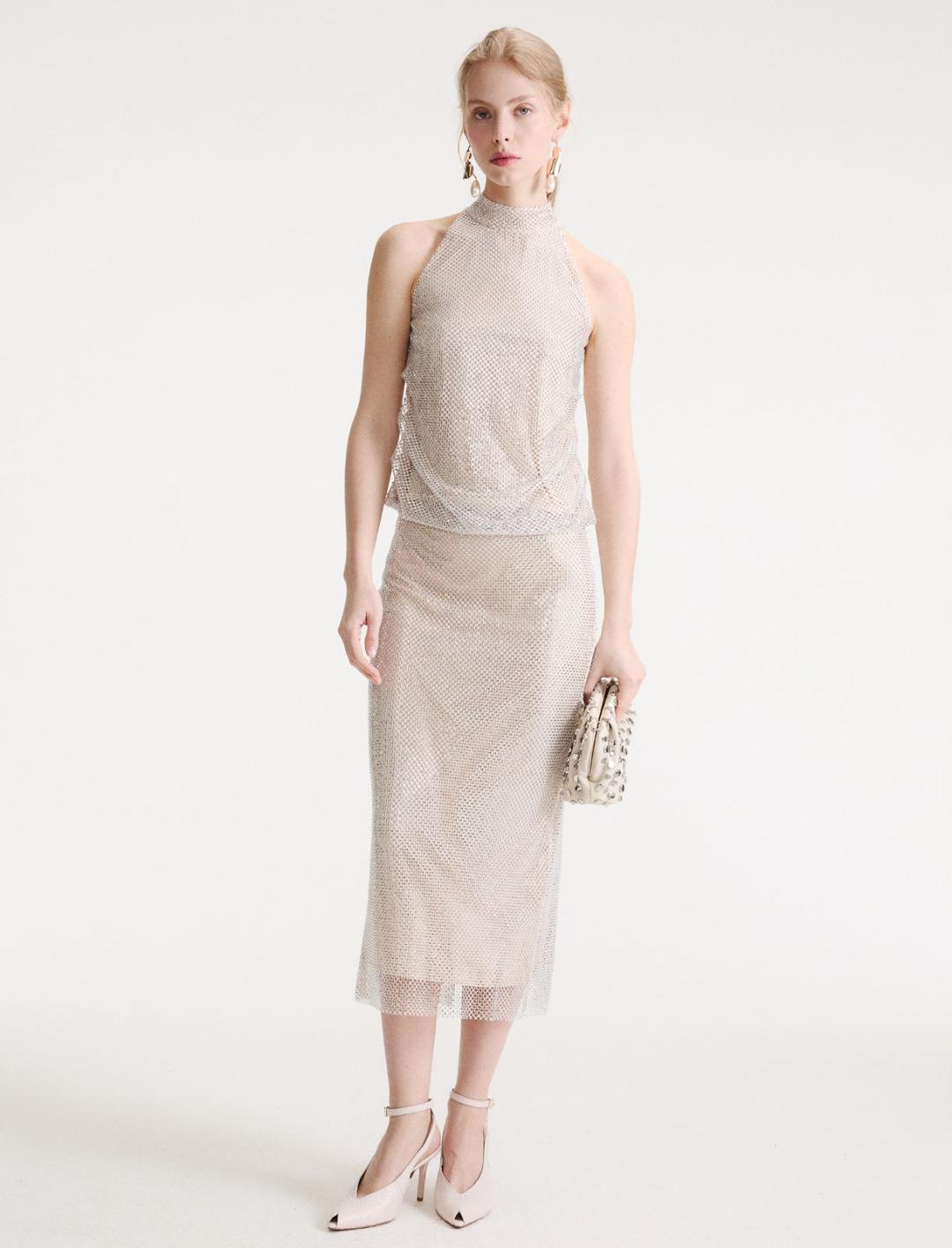 Gonna in rete con strass | Marella Gonna in rete con strass - 2 | Marella