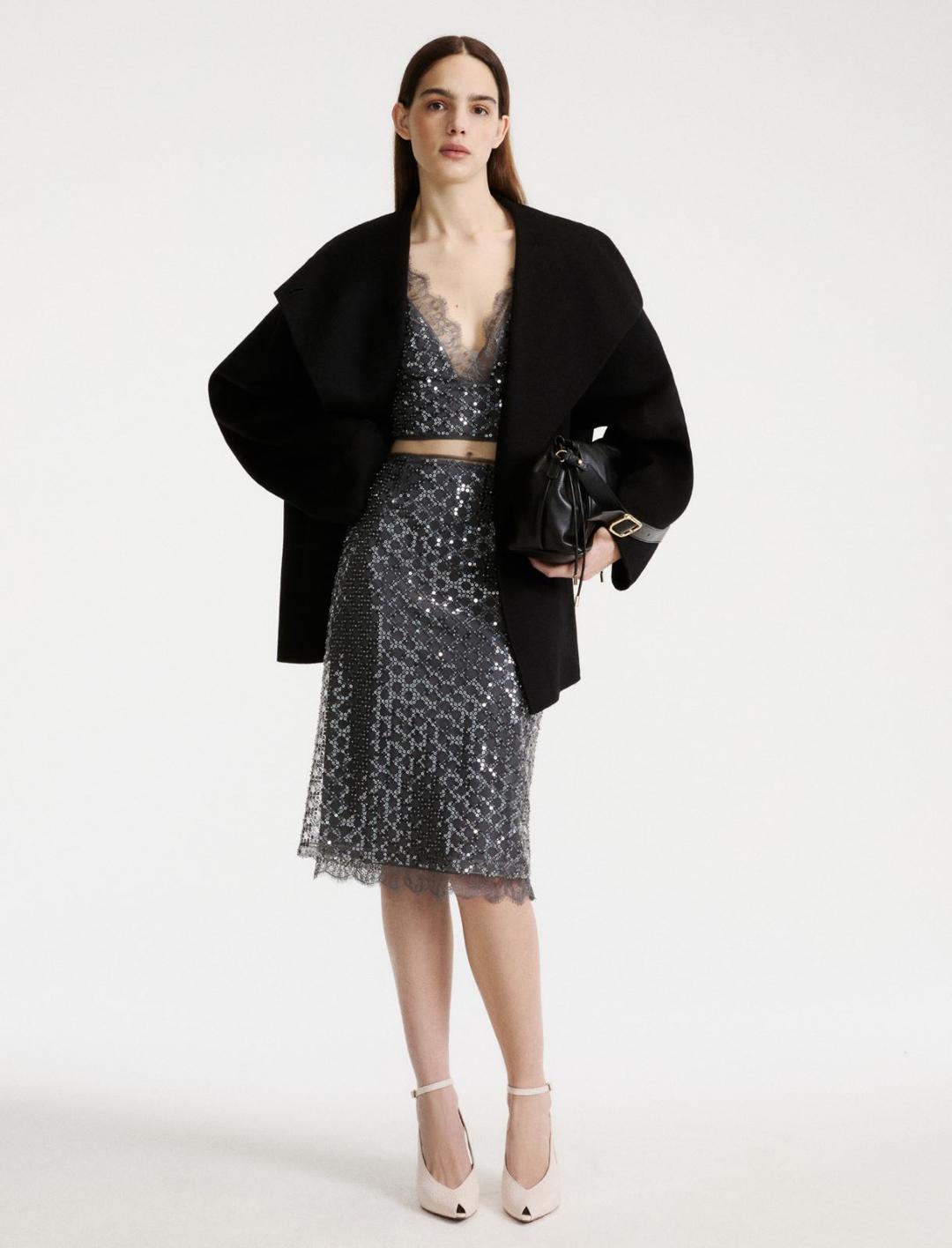 Crop top in tulle con paillette | Marella Crop top in tulle con paillette - 2 | Marella