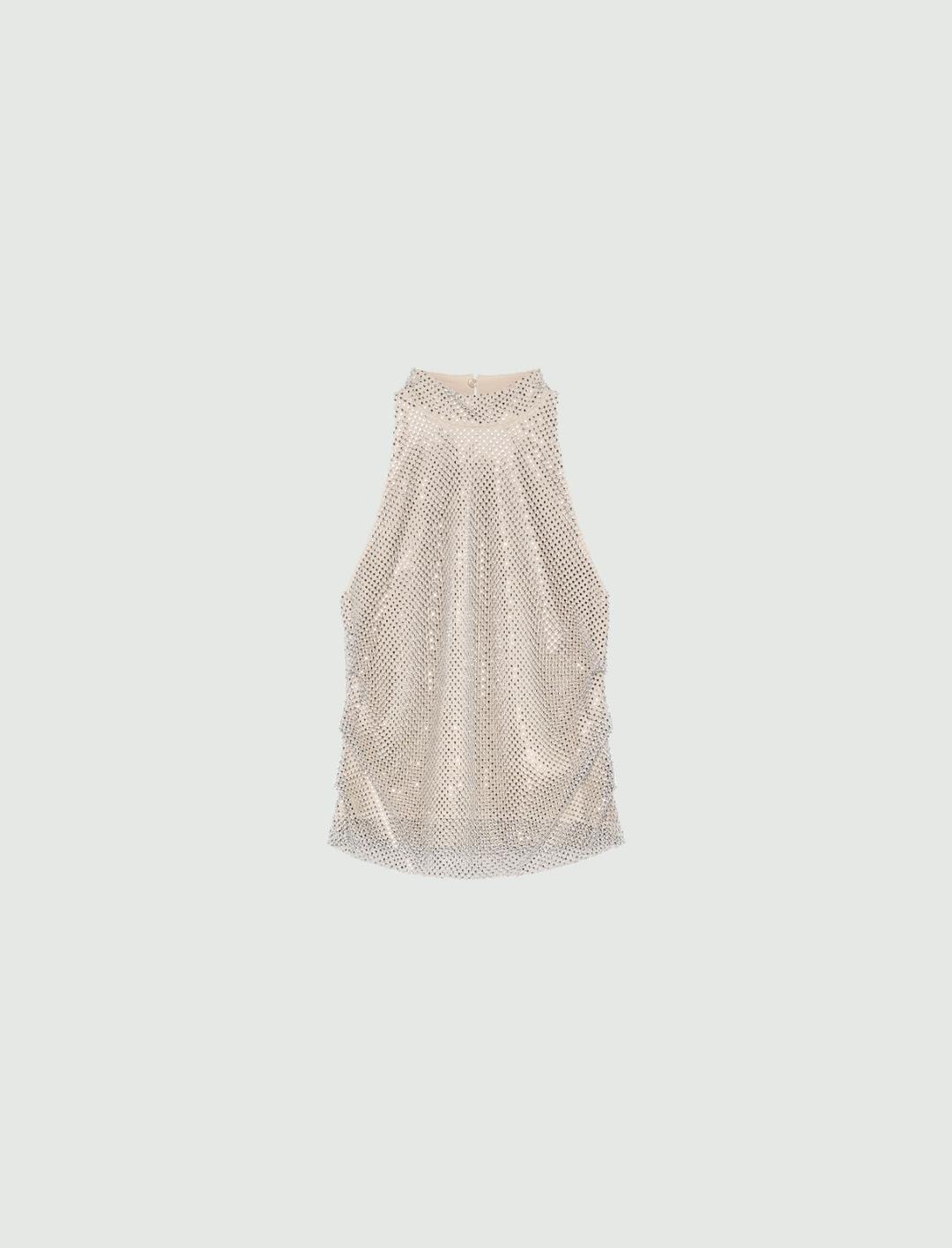 Top smanicato in rete con strass | Marella Top smanicato in rete con strass - 1 | Marella